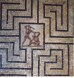 085 Teseo e il Minotauro, mosaico romano