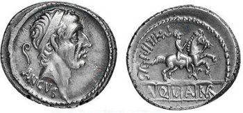097 Moneta di Anco Marzio con figura equestre
