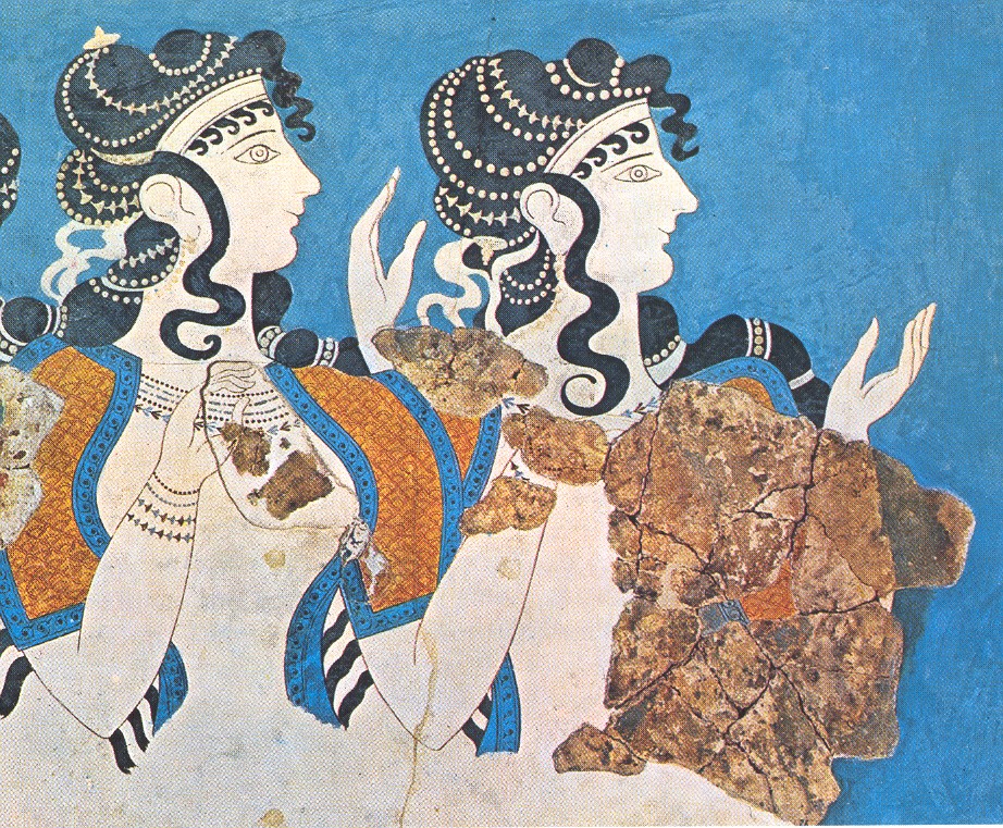 Le signore in azzurro, 15° sec. aC, Museo di Iraklion, Creta