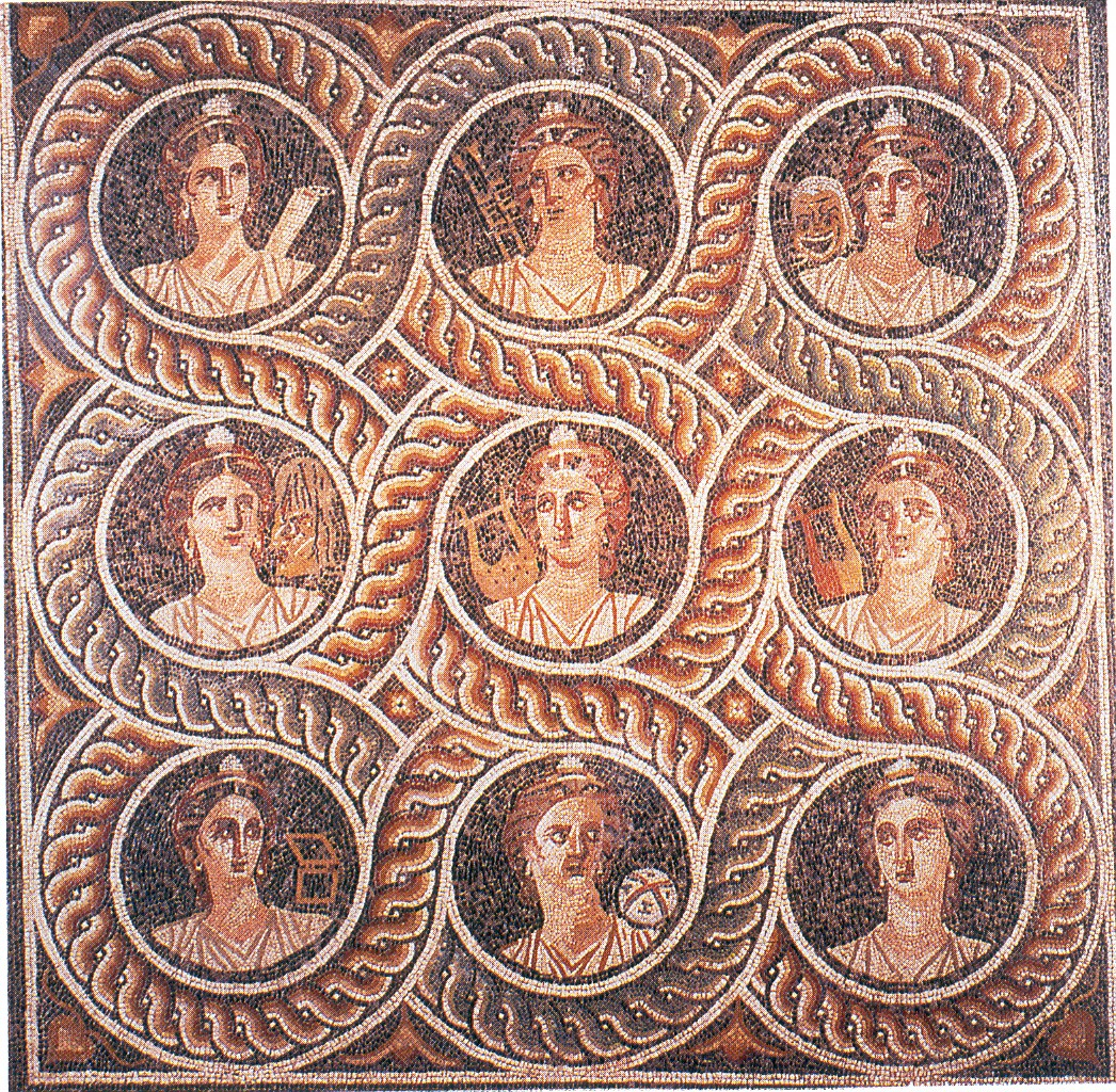 Le Muse, mosaico romano da Coo, Palazzo del Gran Maestro, Rodi