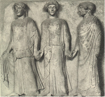 Le tre Cariti, bassorilievo, 5° sec. aC, Musei Vaticani, Roma