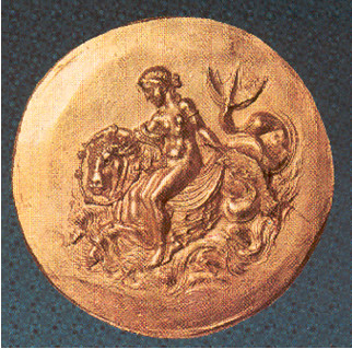 Nereide, medaglia d’oro, 3° sec. aC, Museo Archoeologico, Salonicco