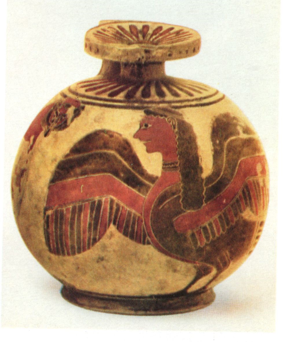 Sirena, vaso corinzio, 6° sec. aC