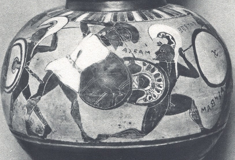 Due combattenti, vaso, 6° sec. aC, Musei Vaticani, Roma