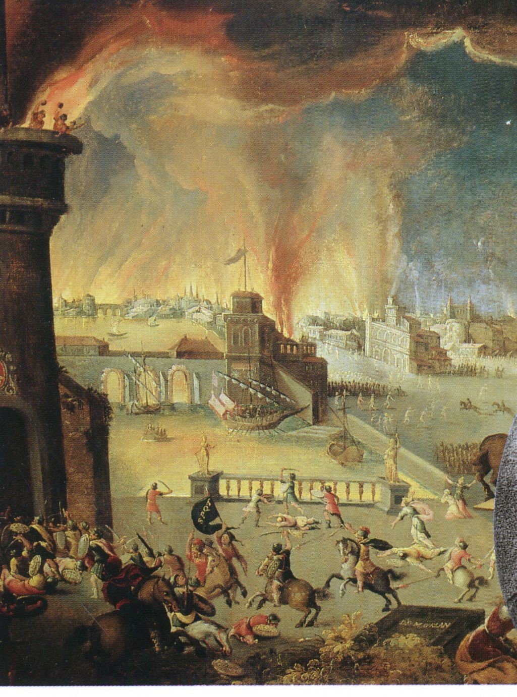 L’incendio di Troia, dipinto, J. Moublanc, Museo di Belle Arti, Besançon