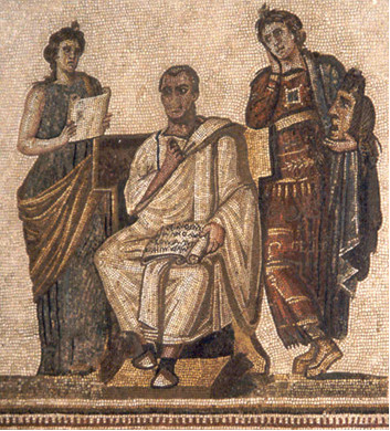 Virgilio e le Muse, mosaico, Museo del Bardo, Tunisi