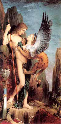 08Edipo e la Sfinge, Gustave Moreau., XIX sec