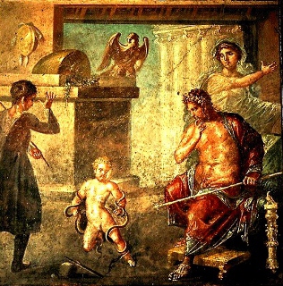 01 Eracle strozza i serpenti, affresco, Casa dei Vettii, Pompei