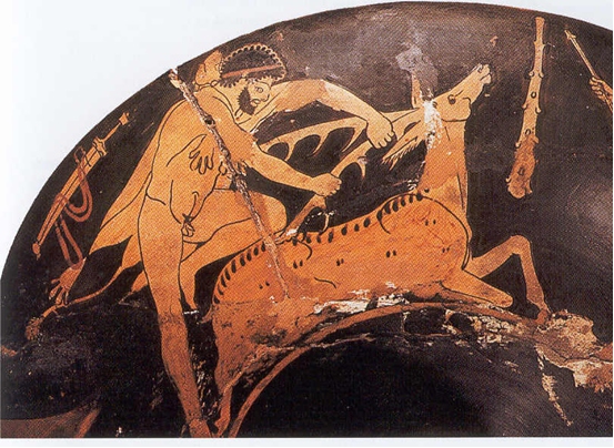 16 Eracle e la cerva, coppa, 480 a.C., Museo del Louvre, Parigi