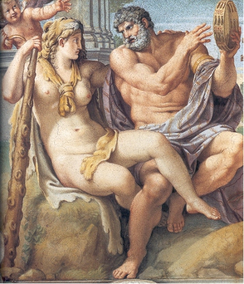 54 Eracle e Onfale, A. Carracci, XVI sec., Palazzo Farnese, Roma