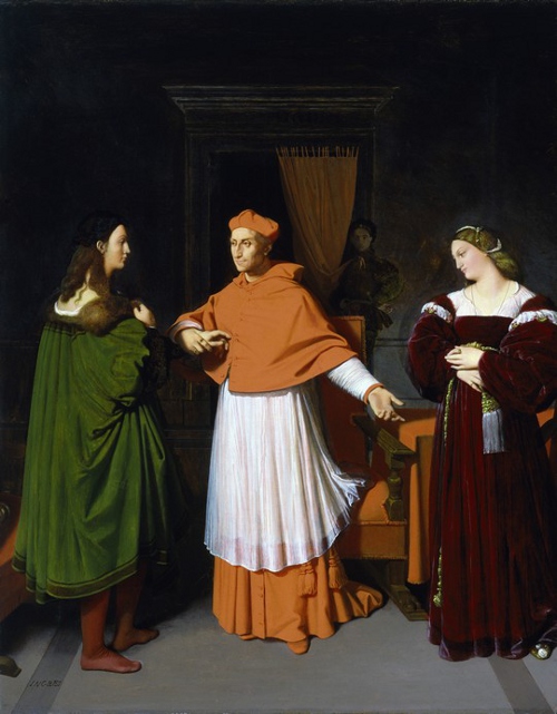17 Il fidanzamento con la nipote del Cardinal Bibbiena, Ingres, XIX secolo