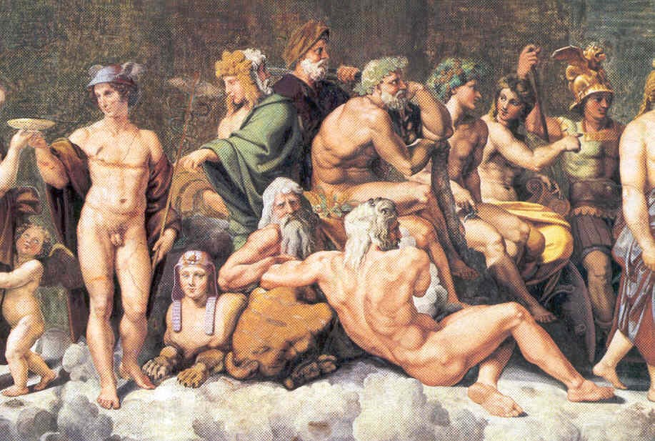 Il concilio degli dèi, Giulio Romano, 16° sec., Farnesina, Roma