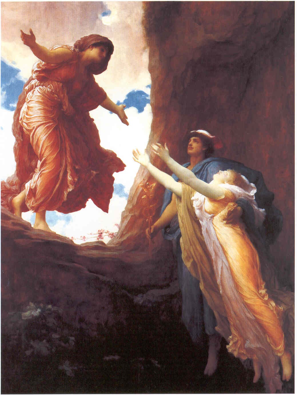 Ermes restituisce Persefone alla madre, F. Leighton, 19°sec., Museo di Leeds, Inghilterra