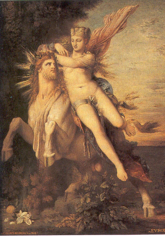 Europa rapita, dipinto, G. Moreau, 19° sec., Museo Moreau, Parigi