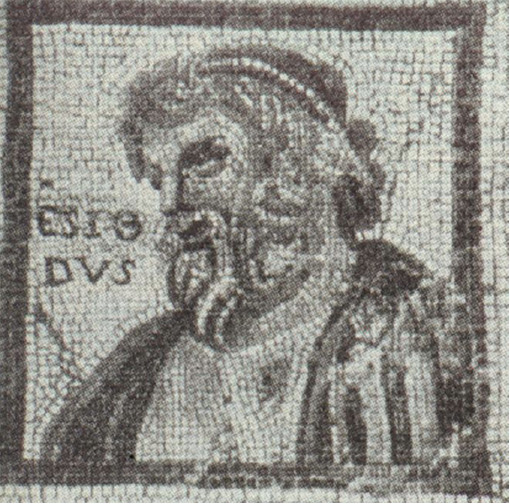 Esiodo, mosaico pavimentale, Museo di Treviri