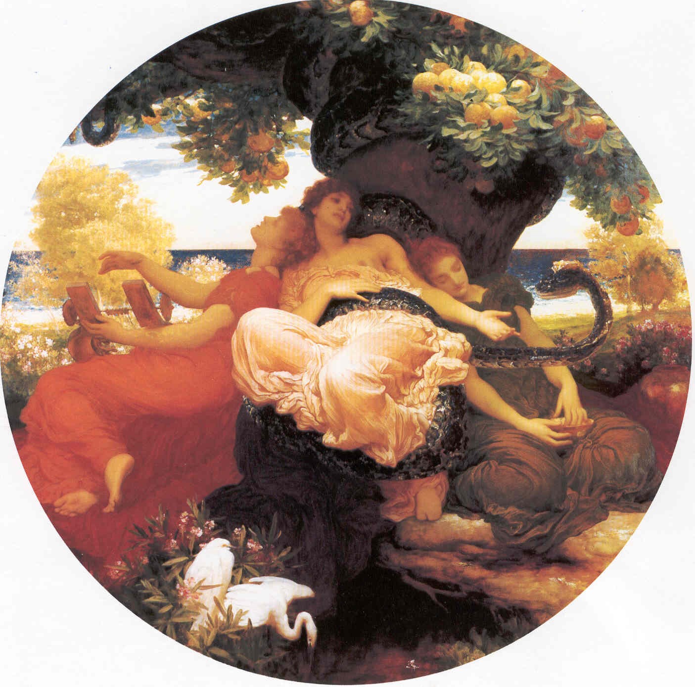 Il giardino delle Esperidi con i pomi d’oro, F. Leighton, 19° sec.,  Art Gallery, Merseyside