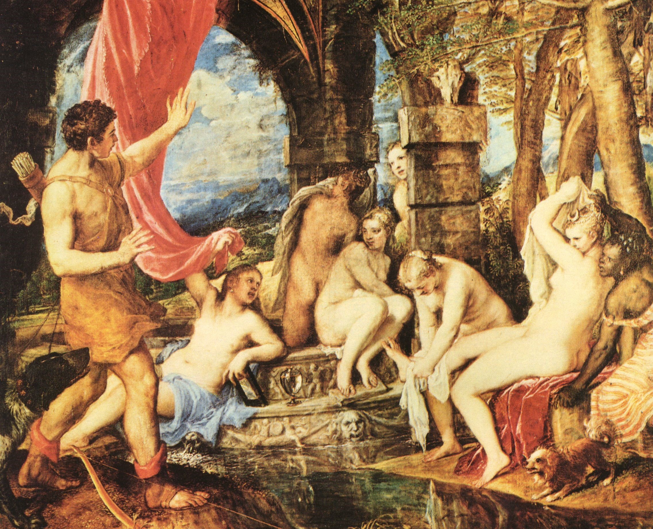 Atteone e Diana al bagno,  Tiziano, 16° sec