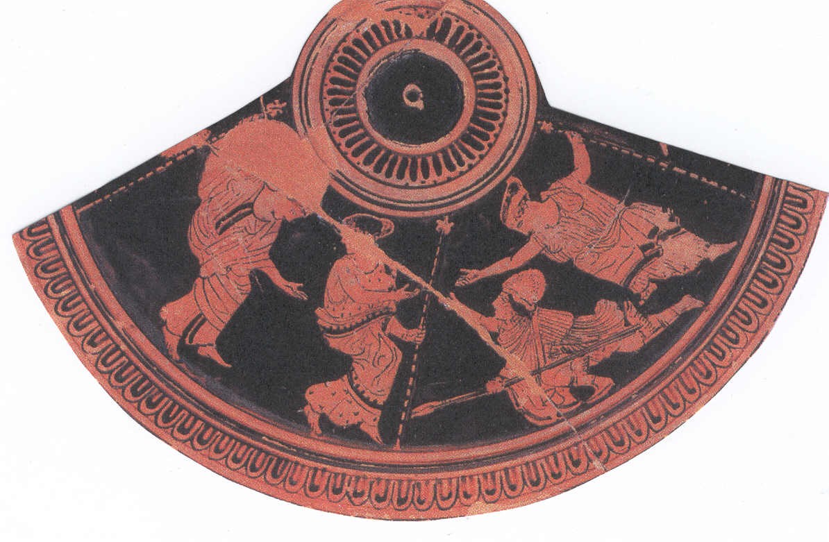 Perseo e le figlie di Forco, vaso greco, 425 aC.